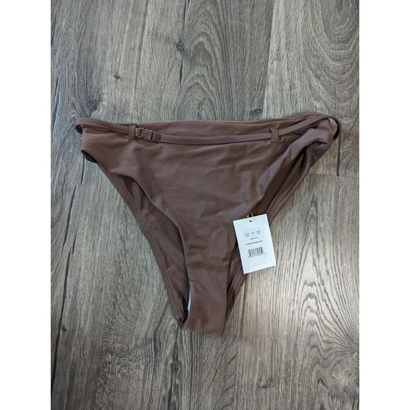 Andie Swim The Riviera High Waisted Bottom Espresso Eco Nylon Size Medium - Picture 2 of 5